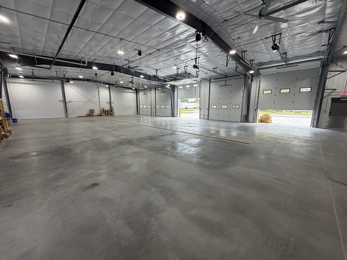Post construction cleaning of a commercial warehouse floor, Quad Cities