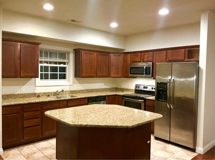 Staged kitchen ready for a real estate showing after an estate cleanout, Quad Cities